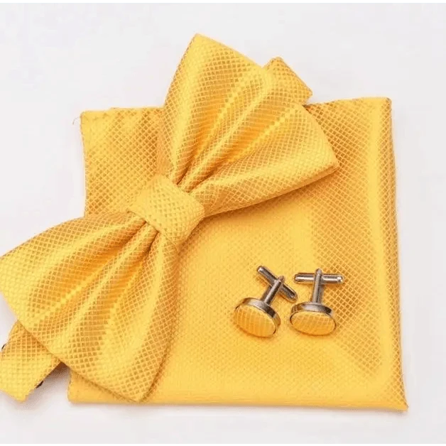 Classic Men Bowtie  Cufflinks Set Casual Men&