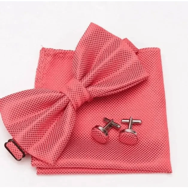 Classic Men Bowtie  Cufflinks Set Casual Men&