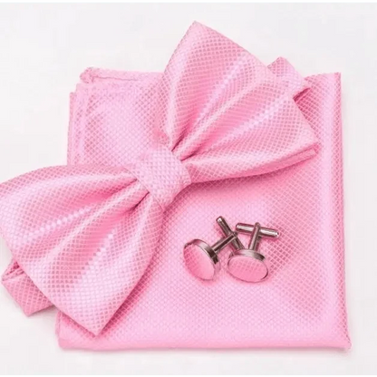 Classic Men Bowtie  Cufflinks Set Casual Men&