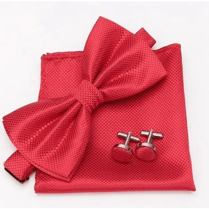 Classic Men Bowtie  Cufflinks Set Casual Men&