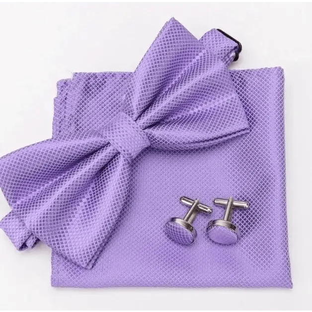 Classic Men Bowtie  Cufflinks Set Casual Men&
