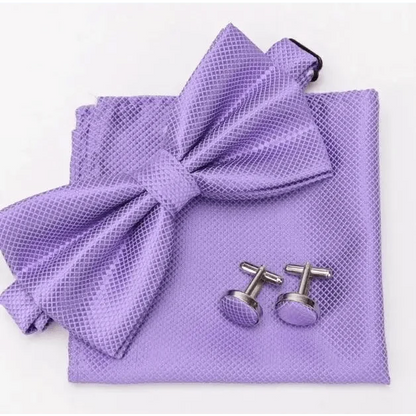 Classic Men Bowtie  Cufflinks Set Casual Men&