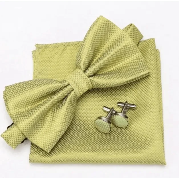 Classic Men Bowtie  Cufflinks Set Casual Men&