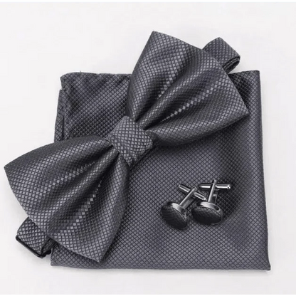 Classic Men Bowtie  Cufflinks Set Casual Men&
