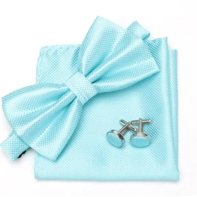 Classic Men Bowtie  Cufflinks Set Casual Men&