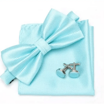 Classic Men Bowtie  Cufflinks Set Casual Men&