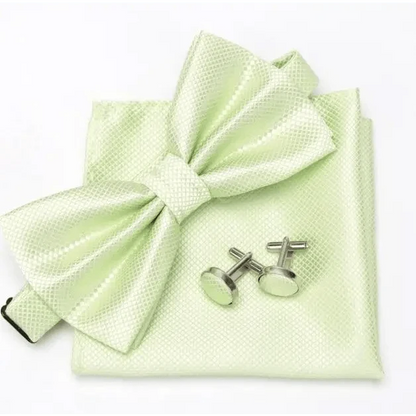Classic Men Bowtie  Cufflinks Set Casual Men&