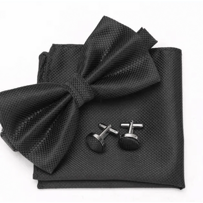 Classic Men Bowtie  Cufflinks Set Casual Men&