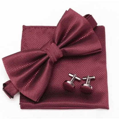 Classic Men Bowtie  Cufflinks Set Casual Men&