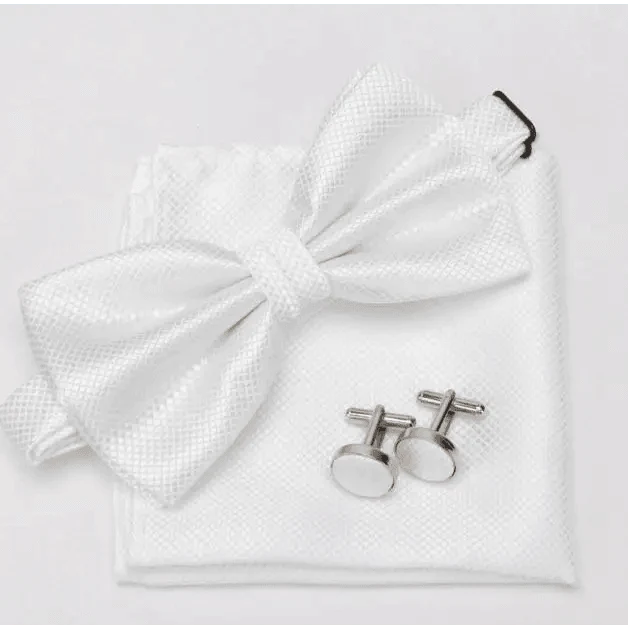 Classic Men Bowtie  Cufflinks Set Casual Men&