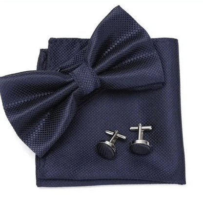 Classic Men Bowtie  Cufflinks Set Casual Men&