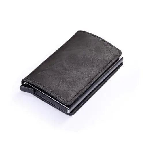 Classic Multifunction Automatic Aluminum Alloy Leather Credit Card Holder Retro New Pop-Up Card Ejector Business Wallets For Men