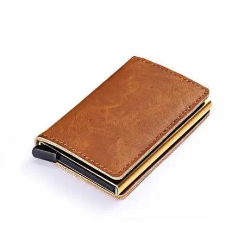 Classic Multifunction Automatic Aluminum Alloy Leather Credit Card Holder Retro New Pop-Up Card Ejector Business Wallets For Men
