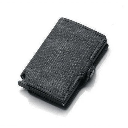 Classic Multifunction Automatic Aluminum Alloy Leather Credit Card Holder Retro New Pop-Up Card Ejector Business Wallets For Men
