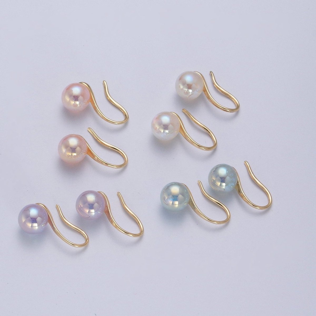 Classic Pearl Drop French Hook Earrings P-392 P-393 P-394 P-396