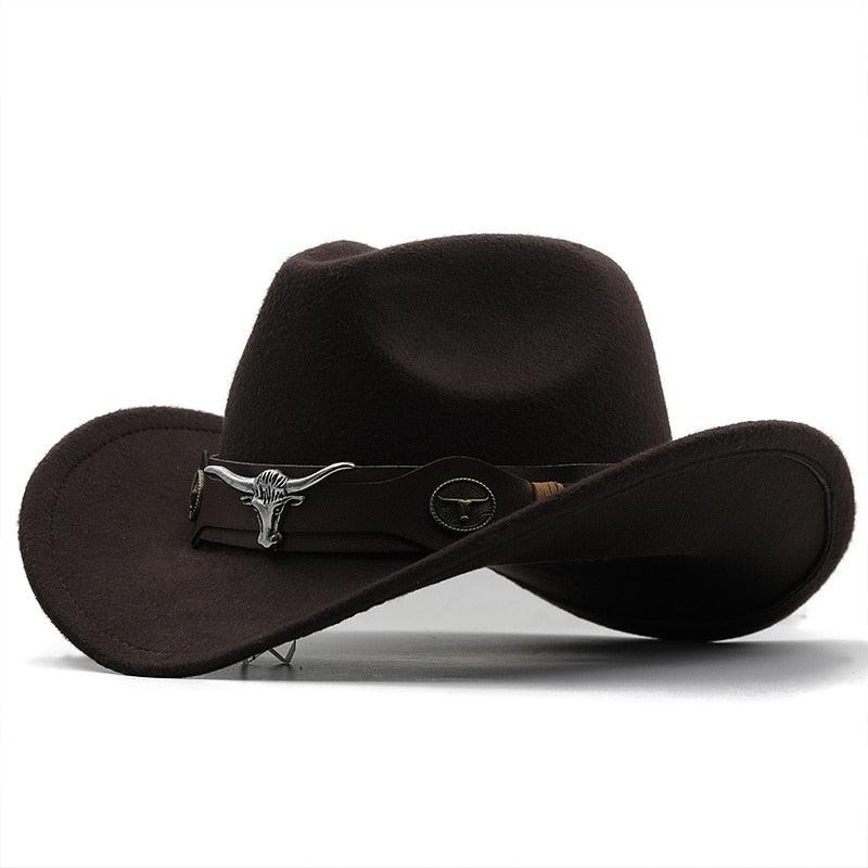 Classic Simple Women Men Wool Western Cowboy Hat Women Men&