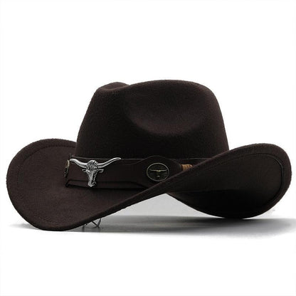 Classic Simple Women Men Wool Western Cowboy Hat Women Men&