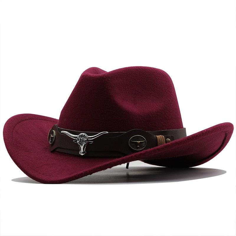 Classic Simple Women Men Wool Western Cowboy Hat Women Men&