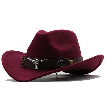 Classic Simple Women Men Wool Western Cowboy Hat Women Men&