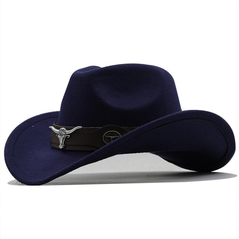 Classic Simple Women Men Wool Western Cowboy Hat Women Men&