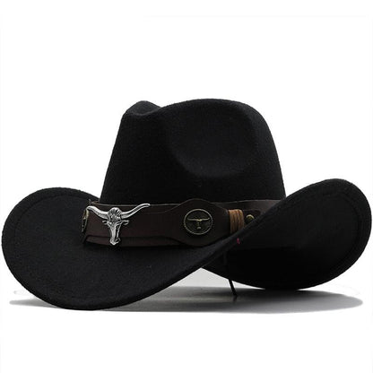 Classic Simple Women Men Wool Western Cowboy Hat Women Men&