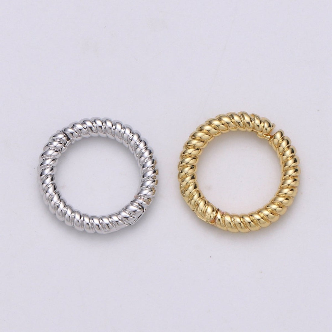 Classic Spiral Spring Gate Ring, Push Gate Ring Charm Holder Clasp for Connector, Wrislet Holder L-067~L-068