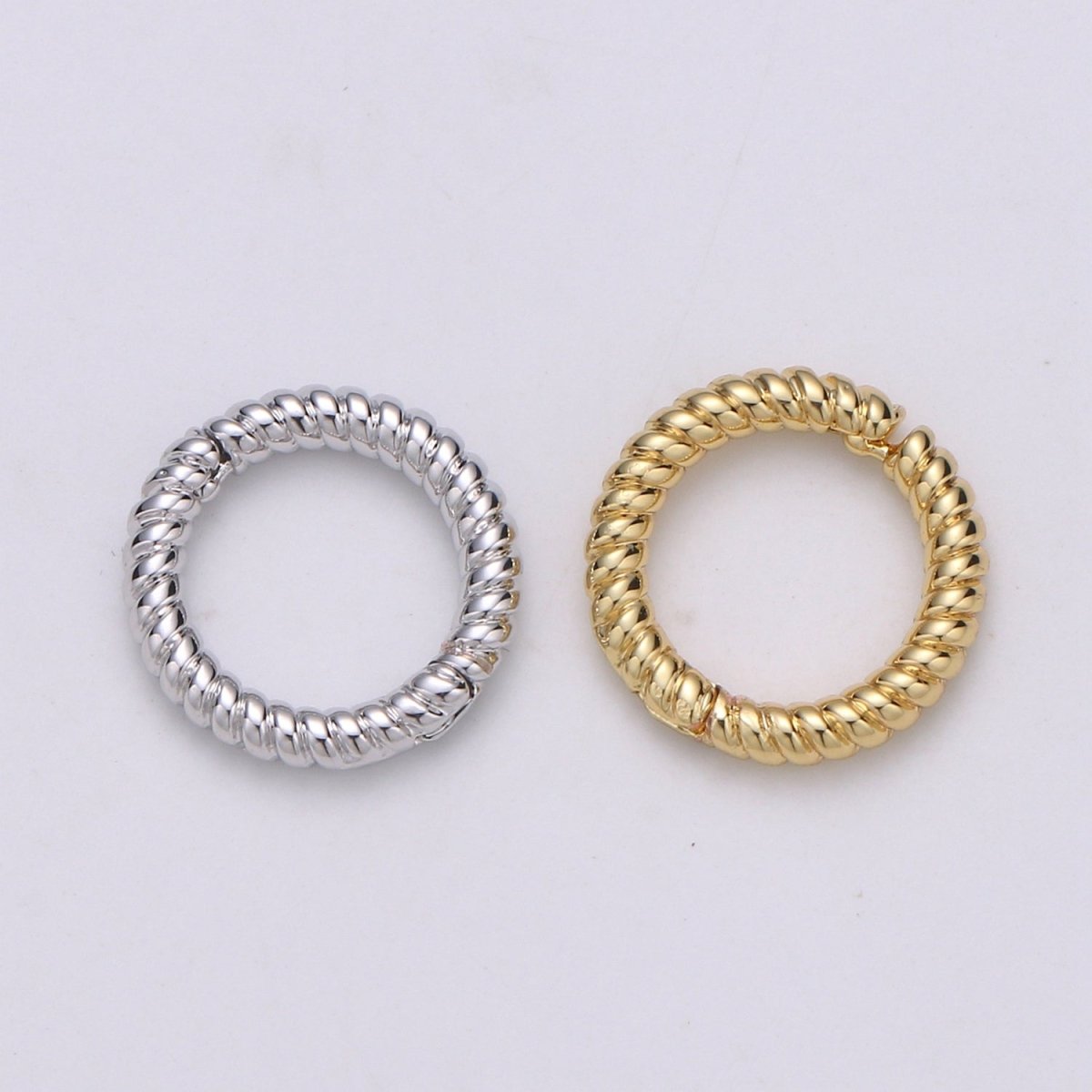 Classic Spiral Spring Gate Ring, Push Gate Ring Charm Holder Clasp for Connector, Wrislet Holder L-067~L-068