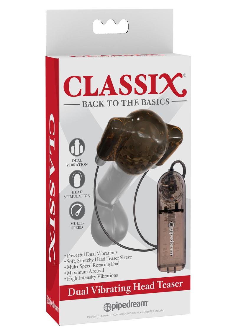 Classix Dual Vibrating Head Teaser with Remote Control Smoke