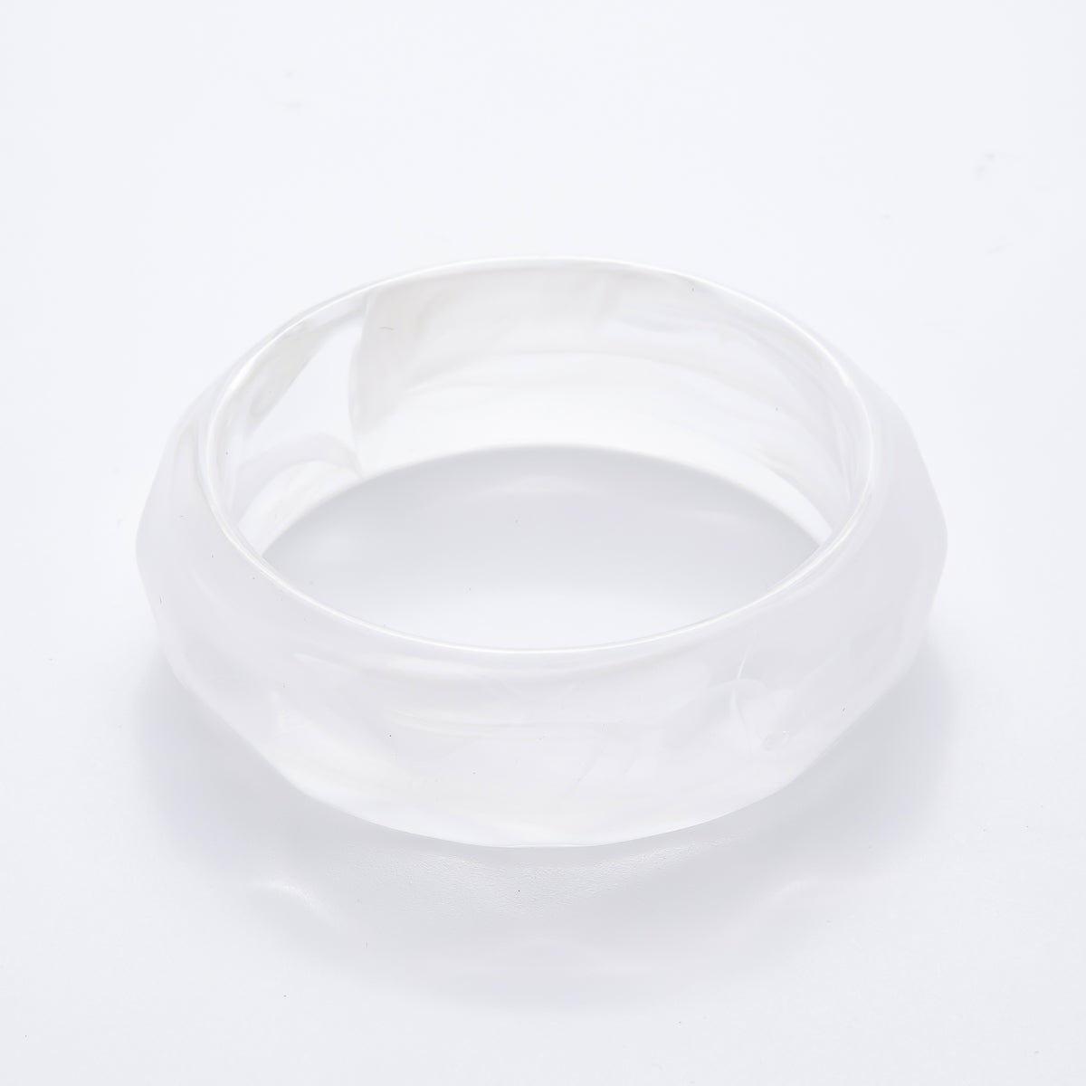 Clear, Beige, Brown, Black, Green Earth-Tone Geometric Wavy Solid Resin Acrylic Wide Bangle Bracelet | WA-3394  ~ WA-3399