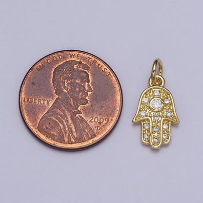 Clear CZ Hamsa Hand Gold Add-On Charm | AC201