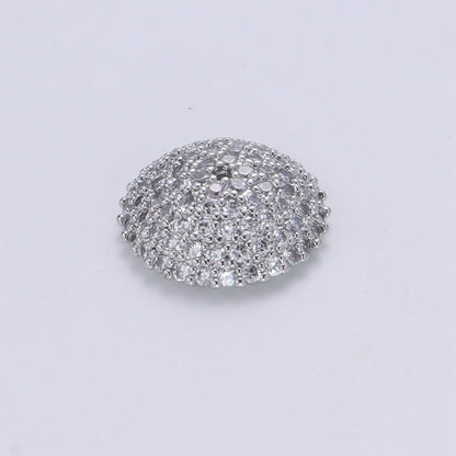 Clear CZ Round Rondelle Spacer Gold CZ Micro Pave Circle Spacer Bead, CZ Spacer Bead for bracelet making supply B-505
