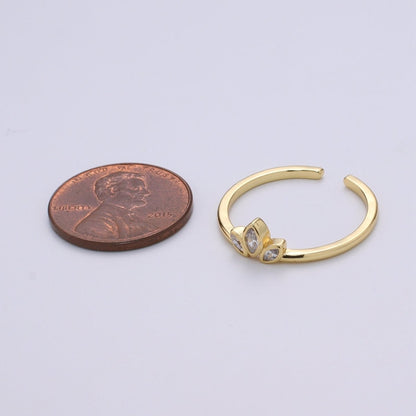 Clear Marquise Ring Cubic Zircon Ring Tiara Ring Dainty Geometric Ring Fashion Jewel Delicate and Fine Ring Stack Ring Minimalist R-133