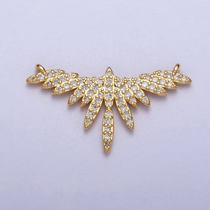 Clear Micro Paved CZ Flying Bird Wings Gold Link Connector | Y-702