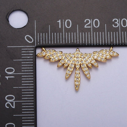 Clear Micro Paved CZ Flying Bird Wings Gold Link Connector | Y-702