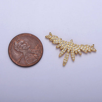Clear Micro Paved CZ Flying Bird Wings Gold Link Connector | Y-702