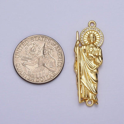 Clear Micro Paved CZ Grandiosa Cadena de San Judas Saint Judas Connector | Y-673