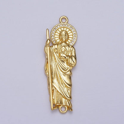Clear Micro Paved CZ Grandiosa Cadena de San Judas Saint Judas Connector | Y-673
