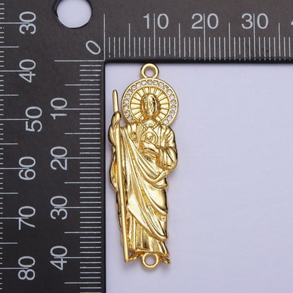 Clear Micro Paved CZ Grandiosa Cadena de San Judas Saint Judas Connector | Y-673