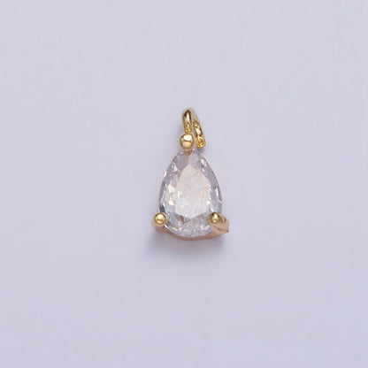 Clear Teardrop CZ Minimalist Add-On Charm in Gold &amp; Silver | AC125