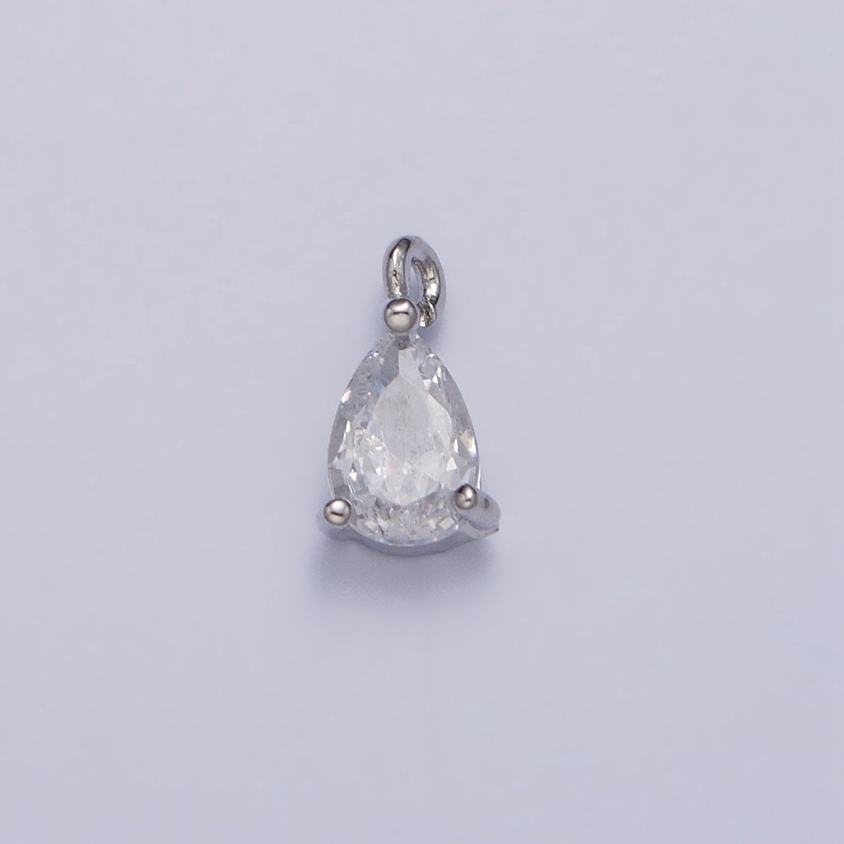 Clear Teardrop CZ Minimalist Add-On Charm in Gold &amp; Silver | AC125