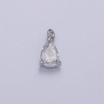 Clear Teardrop CZ Minimalist Add-On Charm in Gold &amp; Silver | AC125