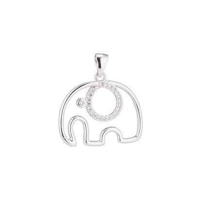 Clearance! Cute 24K Elephant Pave Cubic Zirconia Crystal Pendant for DIY Necklace H-202
