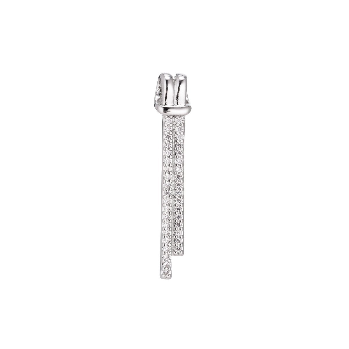 Clearance! 24K Gold Filled Knot Micro Paved CZ Linear Charm in Gold &amp; Silver | H936