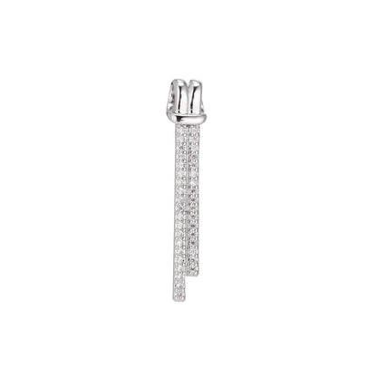 Clearance! 24K Gold Filled Knot Micro Paved CZ Linear Charm in Gold &amp; Silver | H936