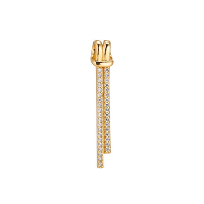 Clearance! 24K Gold Filled Knot Micro Paved CZ Linear Charm in Gold &amp; Silver | H936