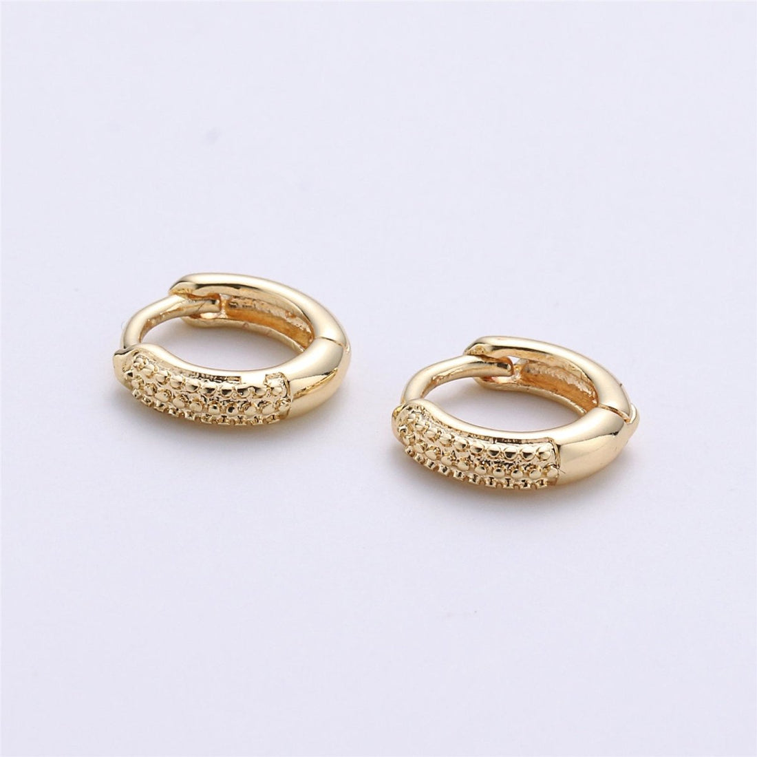 14K Gold Filled 11.5mm, 10mm Textured Minimalist Cartilage Huggie in Gold &amp; Silver | K253 V488