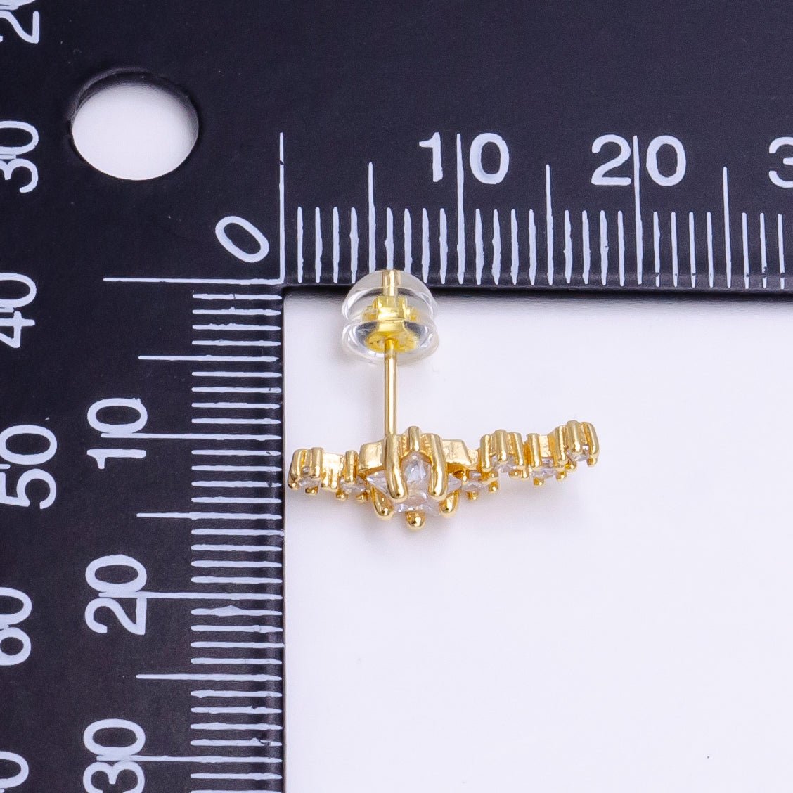 Climber Star Stud Earrings, Crystal Encrusted, Wedding Earrings, Celestial Stud Earrings, bridesmaids earring, Bridal Earrings V-080