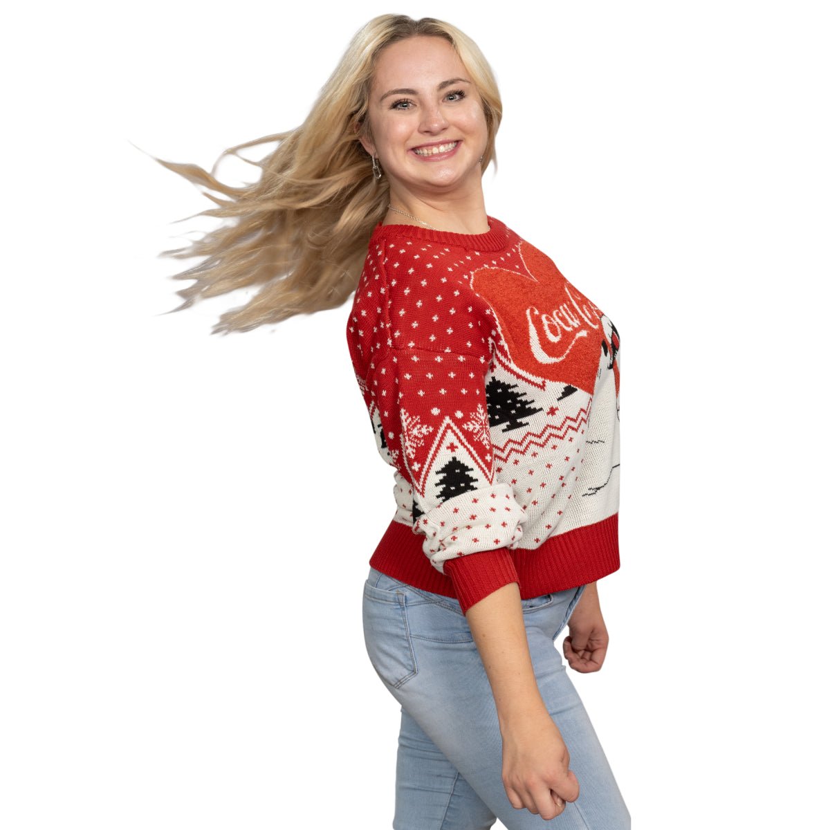 Coca Cola Heart Polar Bear Drinking Sweater