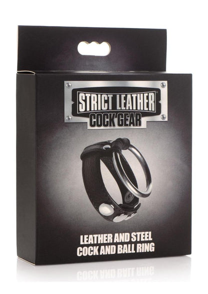 Strict Leather Cock Gear Leather Steel Cock and Ball Ring
