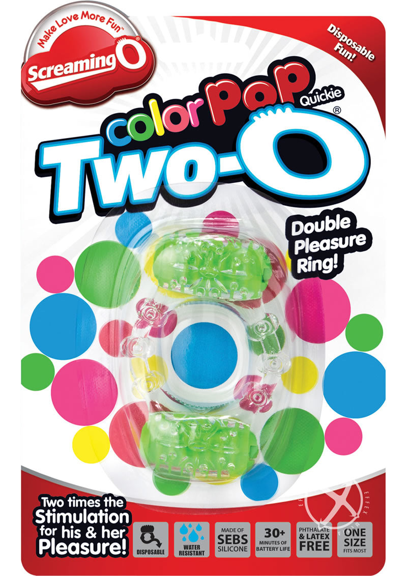 Screaming O Color Pop Two-O Silicone Dual Vibrating Cock Ring